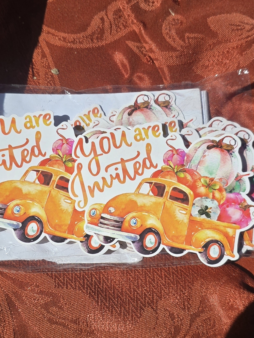 You Are Invited Orange Vintage Truck Party Invitations 15 Total